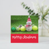 テニスボール付き雪だるま シーズンカード (スタンド正面)