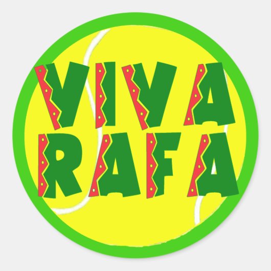 テニスボール付きVIVA RAFA ラウンドシール (正面)