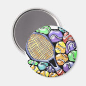 テニスボール及びラケットマグネット マグネット (正面/裏面)
