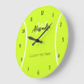 テニスボール名前をカスタムする&文字 ラージ壁時計 (傾斜)