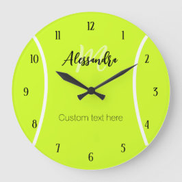 テニスボール名前をカスタムする&文字 ラージ壁時計