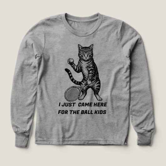 テニスボール子供,テニスシャツサポーター,猫タビー (デザイン正面)