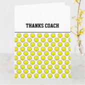 テニスボール感謝していコーチエロスポーツおもしろい カード (黄色い花)