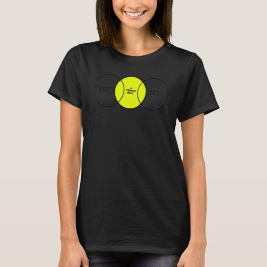 テニスボール数学ミームベン図テニス選手M Tシャツ (正面)
