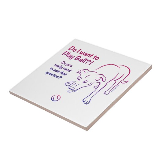 テニスボール犬 タイル (側面)