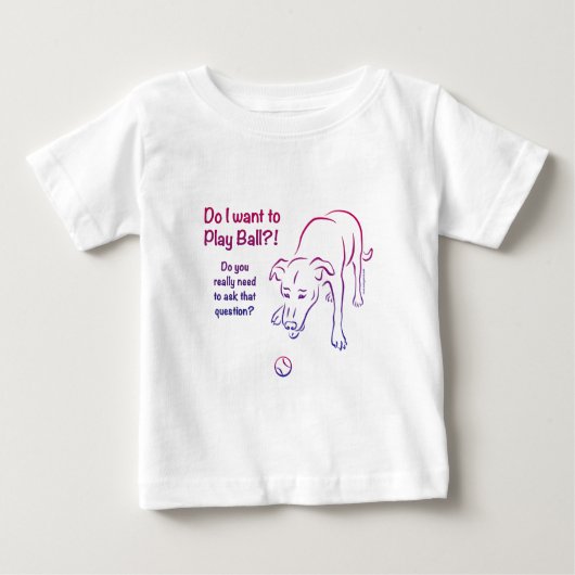 テニスボール犬 ベビーTシャツ (正面)