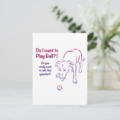 テニスボール犬 ポストカード (スタンド正面)