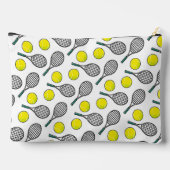 テニスボール競走パターンイニシャルスポーツおもしろい アクセサリーポーチ (裏面)