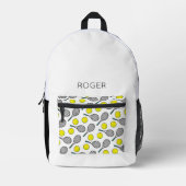 テニスボール競走パターンNAMEスポーツおもしろい プリントバックパック (正面)