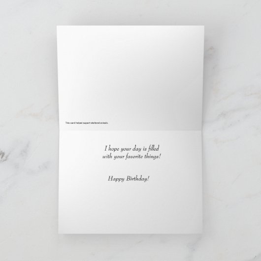 テニスボール誕生日カード付き犬 カード (内部)