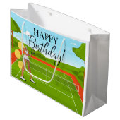 テニスボール選手誕生日 ラージペーパーバッグ (正面アングル)