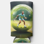 テニスボール選手 スリム缶クーラー (正面)