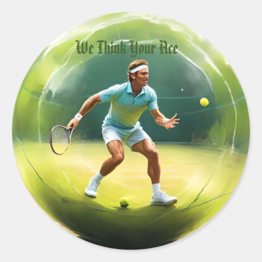 テニスボール選手 ラウンドシール (正面)