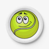 テニスボール顔 ペーパープレート (正面)