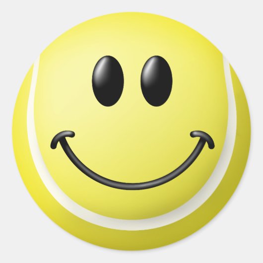 テニスボール顔 ラウンドシール (正面)