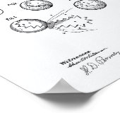 テニスボール1914パテントアートホワイト紙 ポスター (角)