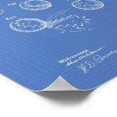 テニスボール1914特許設計図 ポスター (角)