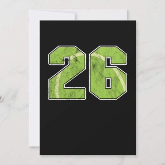 テニスボール26誕生祝いスポーツギフト 招待状 (正面)