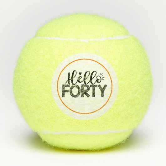 テニスボール40歳の誕生日こんにちは40歳 テニスボール (正面)