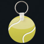 テニスボール キーホルダー<br><div class="desc">かわいい緑の漫画のテニスボール。</div>