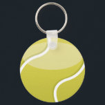 テニスボール キーホルダー<br><div class="desc">かわいい緑の漫画のテニスボール。</div>