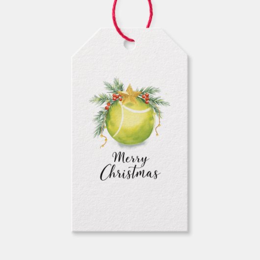 テニスボール クリスマス ギフトタグ (正面)