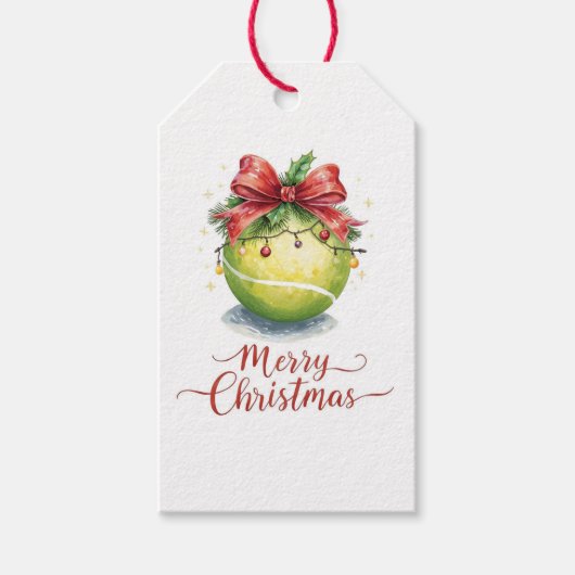 テニスボール クリスマス ギフトタグ (正面)