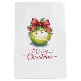 テニスボール クリスマス ミディアムペーパーバッグ