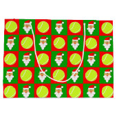 テニスボール&サンタクロース選手のクリスマス ラージペーパーバッグ (裏面)