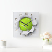 テニスボール スクエア壁時計 (ホーム)
