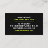 テニスボール、テニス選手/コーチ/インストラクター 名刺 (裏面)