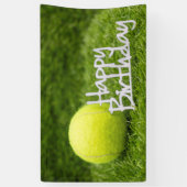 テニスボール(ハッピーバースデー語を緑に付ける) 横断幕 (縦)