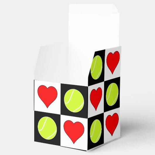 テニスボール&ハートテニス選手のギフトボックス フェイバーボックス (オープン)