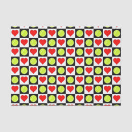 テニスボール&ハートパターンティッシュペーパー 薄葉紙