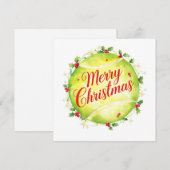 テニスボール メリークリスマス ホリデー シーズンカード (正面/裏面)