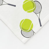 テニスボール&ラケットラケットパターン フリースブランケット (角)