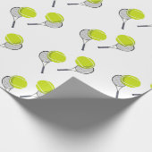 テニスボール&ラケットラケットパターン ラッピングペーパー (角)