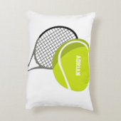 テニスボール&ラケットラケットパーソナライズされた アクセントクッション (裏面(縦))