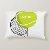 テニスボール&ラケットラケットパーソナライズされた アクセントクッション (裏面)