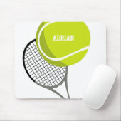 テニスボール&ラケットラケットパーソナライズされた マウスパッド (マウス)