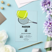 テニスボール&ラケットラケット誕生日パーティー アクリル招待状 (インサイチュ (ウェディング))