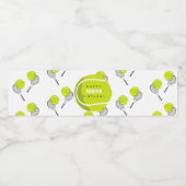 テニスボール&ラケットラケット誕生日パーティー ペットボトルラベル (シングルラベル)