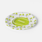 テニスボール&ラケットラケット誕生日パーティー ペーパープレート (アングル)