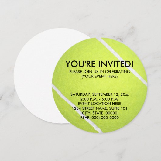 テニスボール 招待状 (正面/裏面)