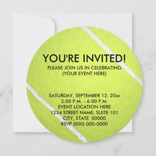 テニスボール 招待状 (正面)