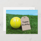 テニスボー空白のルラベルハッピーバースデー ポストカード (正面/裏面)