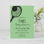 テニスポミニマルートベビーシャワーグリーン招待状 招待状 (スタンド正面)