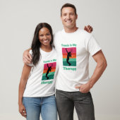テニスマイセラピー長方形レトロ夕日 Tシャツ (ユニセックス)