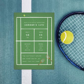 テニスマッチウォッチパーティーテニス誕生日パーティー 招待状