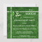 テニスマッチテーマ婚約パーティ招待状 招待状 (正面)